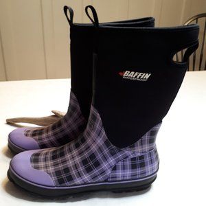 Plaid Waterproof Rubber Boots with Neoprene Uppers